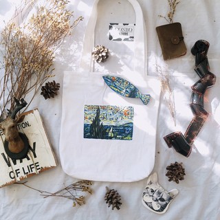 Túi tote Van Gogh kèm cá gỗ