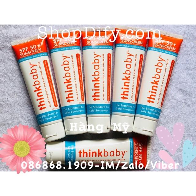 Kem Chống Nắng Lành Tính, An Toàn Với Trẻ Em THINKBABY Sunscreen SPF 50+ 89ml