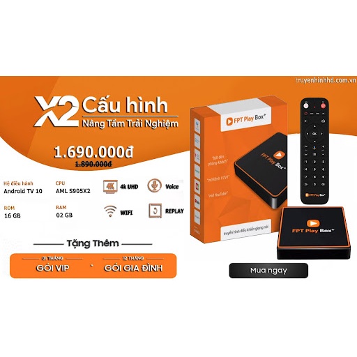 FPT Play Box+ T550 TV Box điều khiển giọng nói Hệ điều hành Androi - Bảo hành 12 tháng