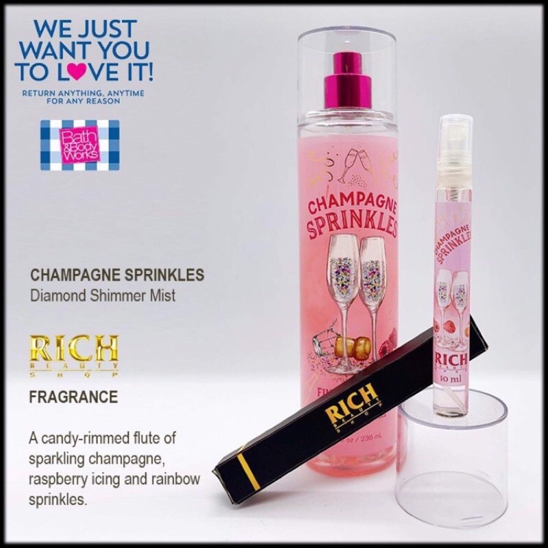 CHAMPAGNE SPRINKLES - Xịt Thơm Toàn Thân Body Mist Bath &amp; Body Works