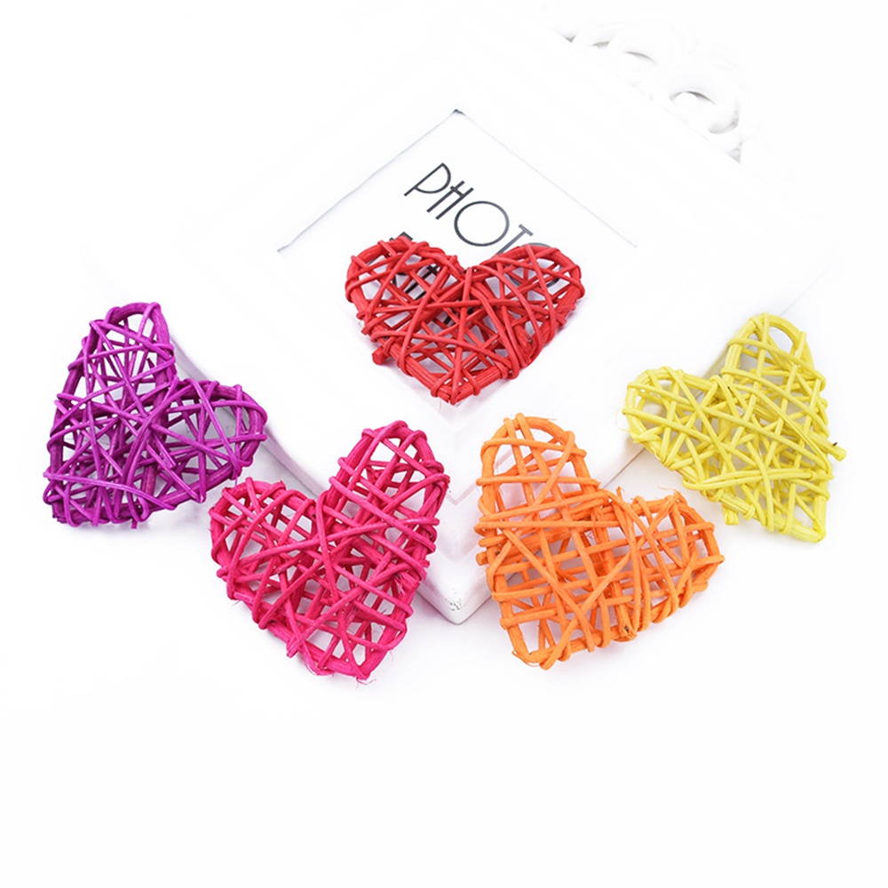 Set 5 quả cầu mây hình trái tim/ngôi sao nhiều màu dùng trang trí tiệc cưới DIY