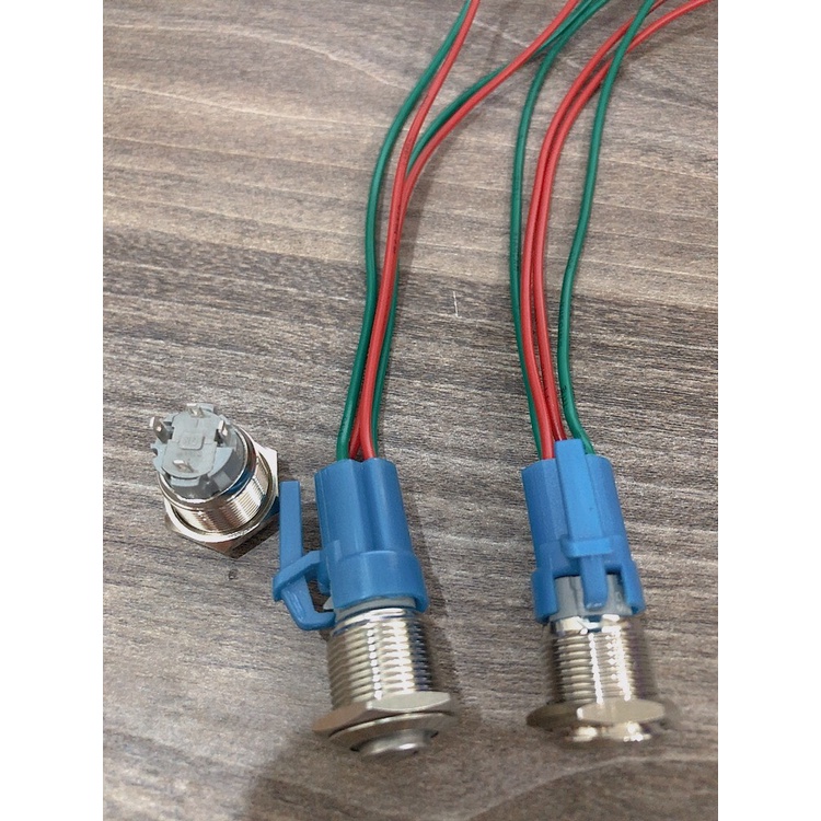 Công tắc nút nhấn kim loại 19mm LED tròn 4 chân nhấn khóa 12V 24V