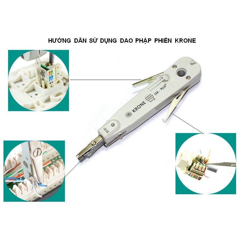 Tool  KRONE chuyên dùng nhấn dây mạng, dây điện thoại - Tool nhấn mạng KRONE (trắng)