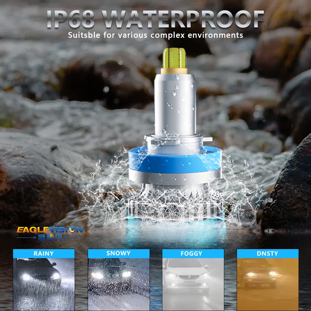 Cặp Đèn Pha Led 6 Mặt 100W 32000LM H1 H7 H11 H8 H9 9005 9006 HB3 HB4 9012 IP68 Cho Xe Hơi