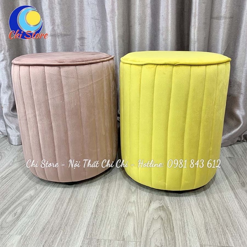 Ghế Đôn Tròn Ngồi Bàn Trang Điểm Phong Cách Bắc Âu Cao 45cm- Đường Kính 35cm, Ghế Sofa Tròn Phòng Khách Siêu Xinh