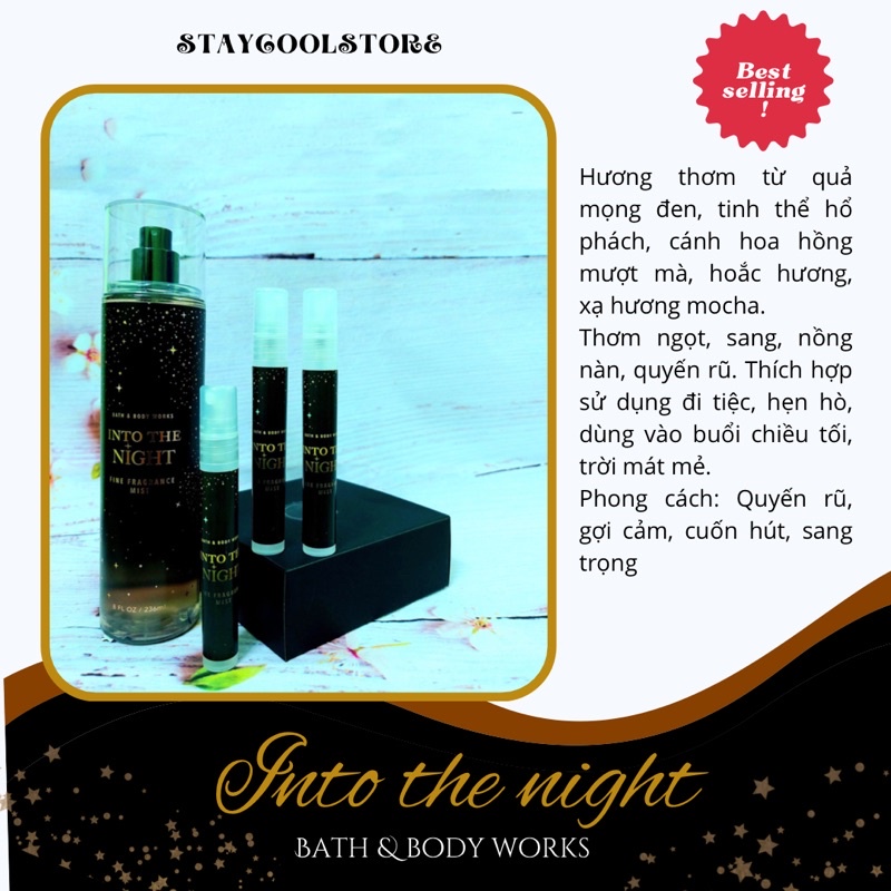 Xịt thơm toàn thân body mist Bath & Body Works mẫu nhỏ gọn