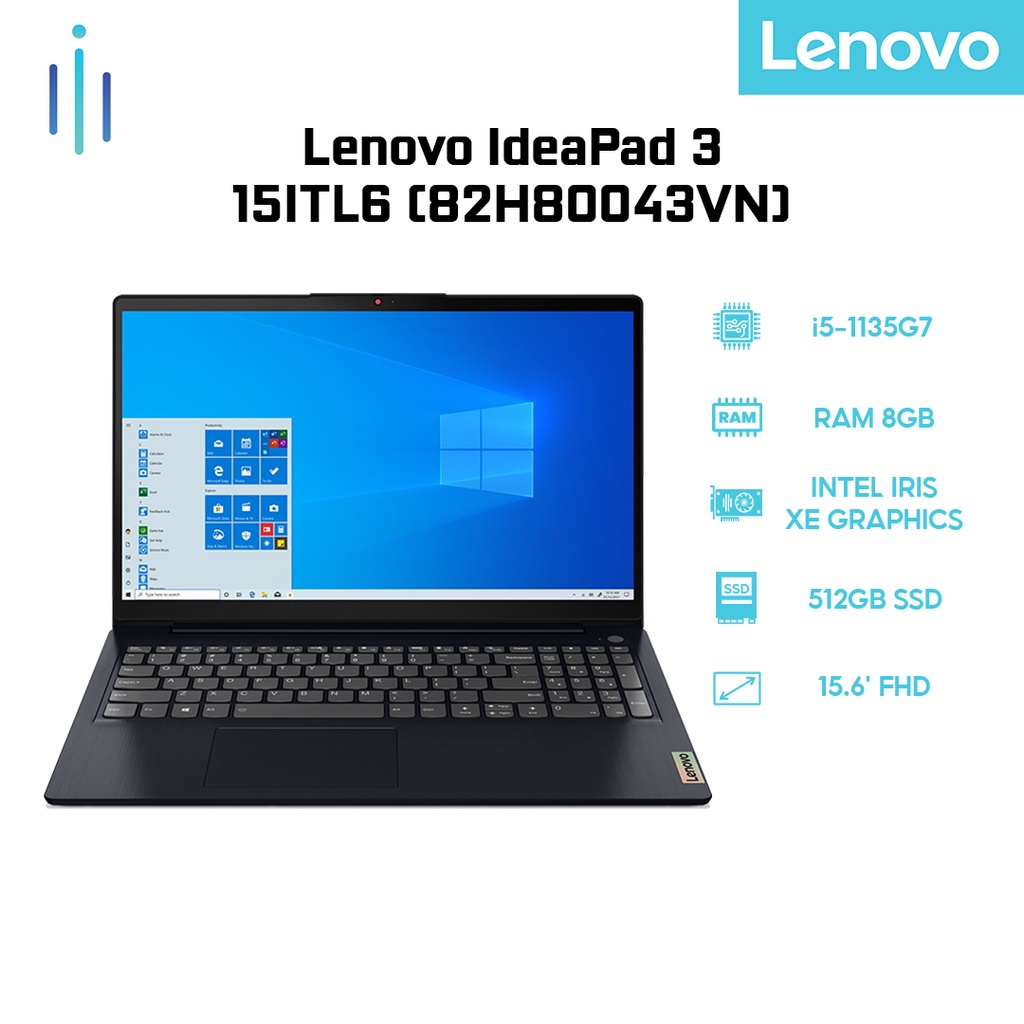 Laptop Lenovo IdeaPad 3 15ITL6 (i5-1135G7 8GB 512GB Intel Iris XeGraphics 15.6' FHD) | BigBuy360 - bigbuy360.vn