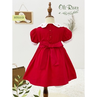 ĐẦM SMOCK ĐỎ CỔ HOA XINH XẮN