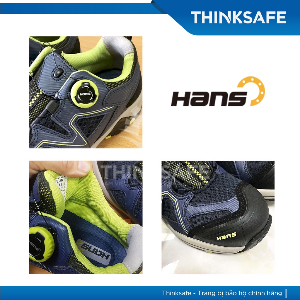 Giày bảo hộ lao động Thinksafe chống tính điện chống đinh dập ngón, chống trơn trượt giày lao động Hans HS-77 có núm vặn