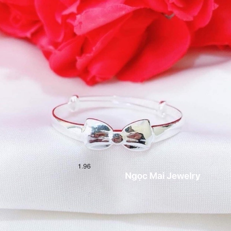Vòng nơ khắc tên cho bé co dãn điều chỉnh đc size nhiều kiểu trang trí bắt mắt - Ngọc Mai Jewelry