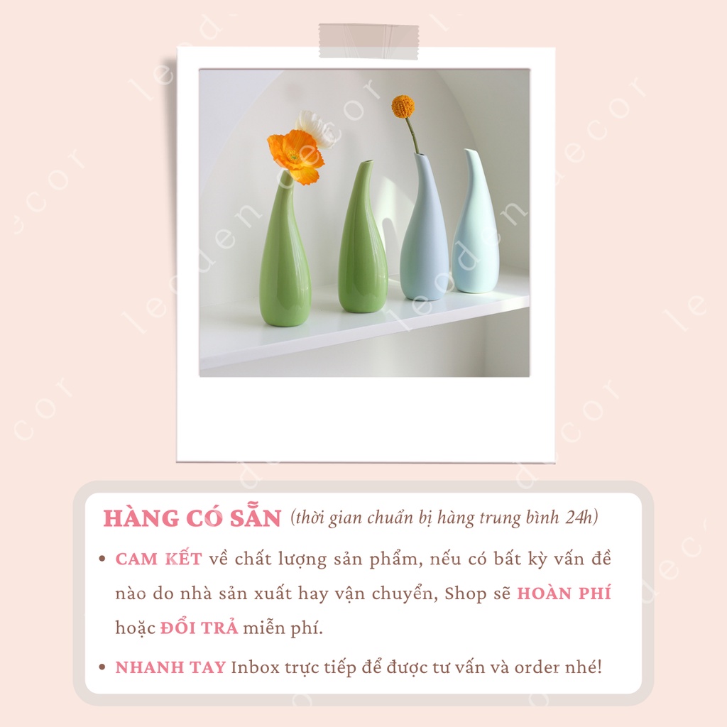 Bình hoa trang trí uốn cong bằng sứ trơn bóng đẹp, lọ hoa đẹp trang trí bằng gốm phong cách Hàn Quốc