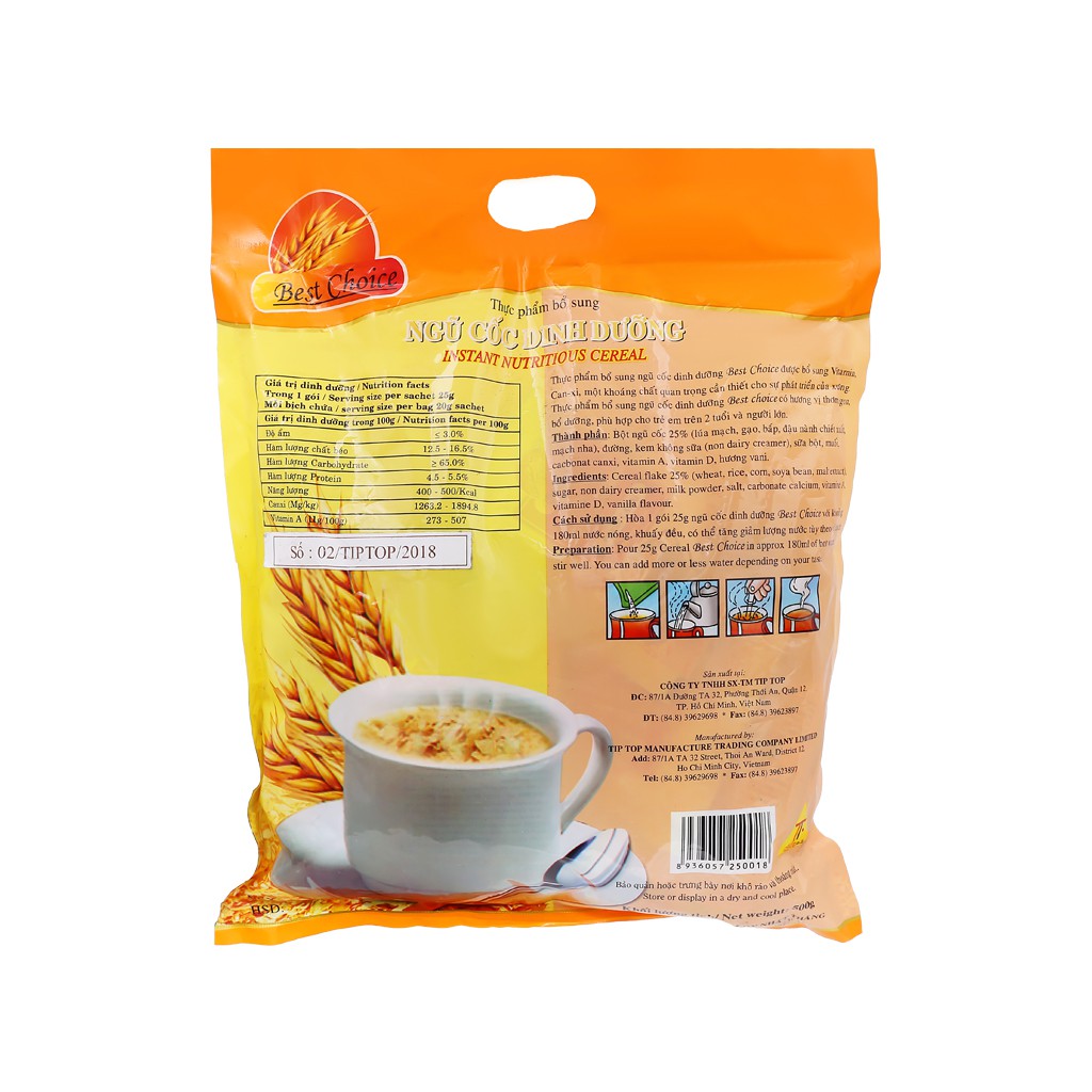 Ngũ cốc dinh dưỡng Best Choice bịch 500g