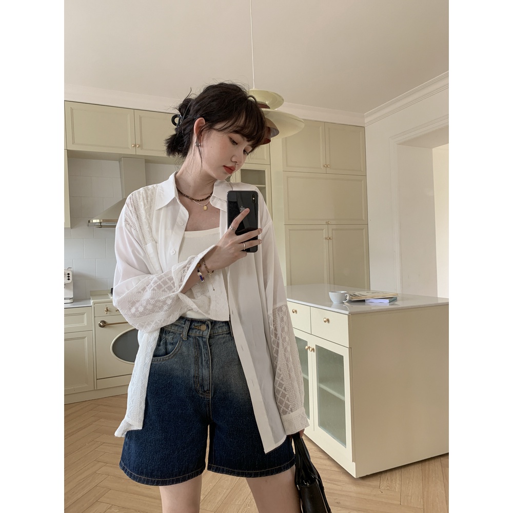 Áo Kiểu Tay Dài Dáng Rộng Chống Nắng Thời Trang Mùa Hè Cho Nữ