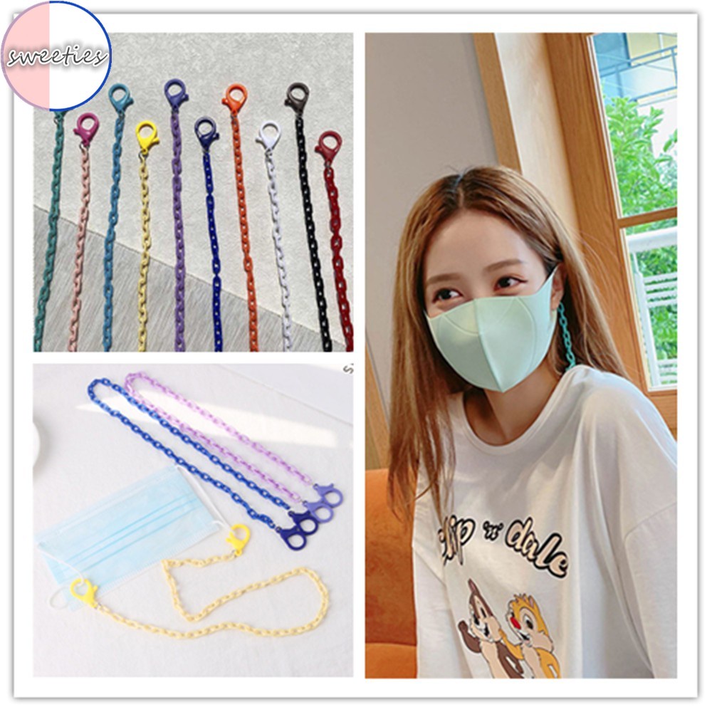Dây đeo khẩu trang bằng acrylic màu sắc ngọt ngào chống thất lạc tiện lợi cho nam nữ