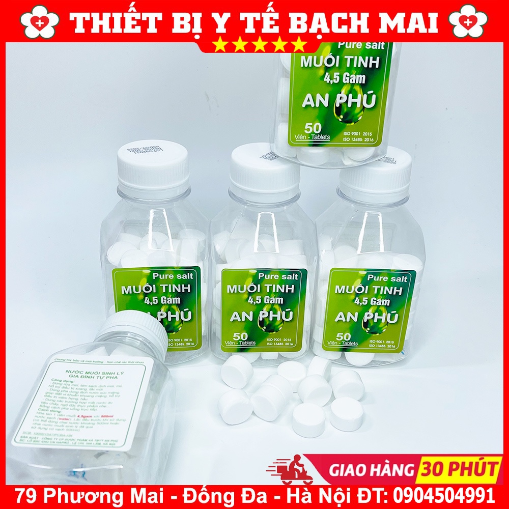 Muối Sinh Lý Dạng Viên Tự Pha Nước [ Hộp 50 Viên, 1 Viên Pha 500ml ]