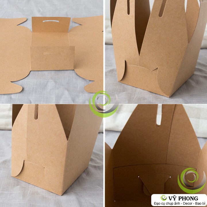 HỘP ĐỰNG BÁNH KẸO QUÀ TẶNG GIẤY KRAFT / TRẮNG CÓ QUAI XÁCH HỘP CRAFT ĐỰNG BÁNH KEM BÁNH CUỘN  HBK-0057 | BigBuy360 - bigbuy360.vn