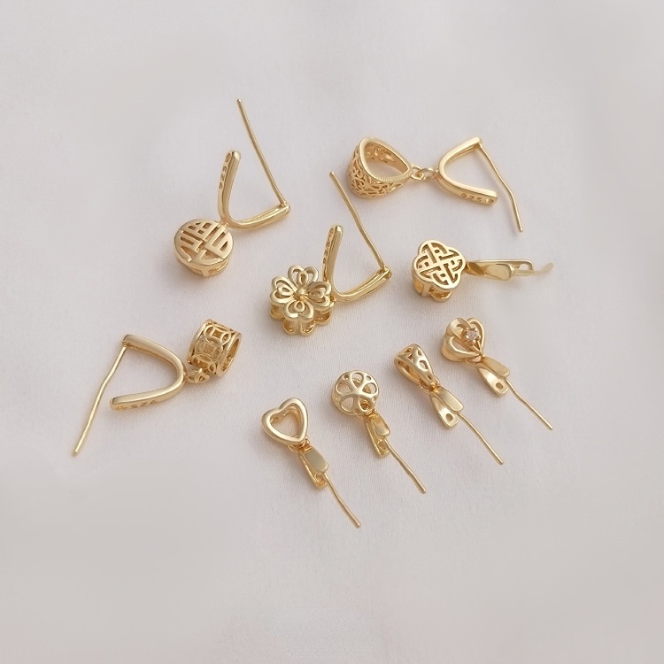 Khóa Cài Đồng 14K Màu Sắc Bắt Mắt Dùng Làm Mặt Dây Chuyền Đồng