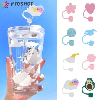 Nắp đậy ống hút chất liệu silicon chống bụi họa tiết hoạt hình dễ thương