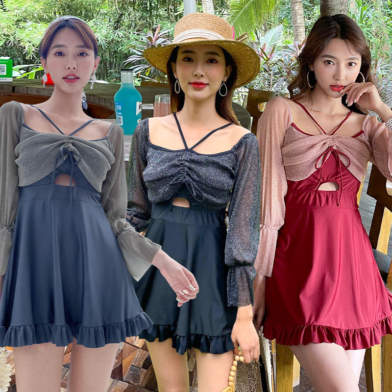 New style hot spring swimwear women's quality polyester split body cover swimsuit running hot spring swimwear beachwear