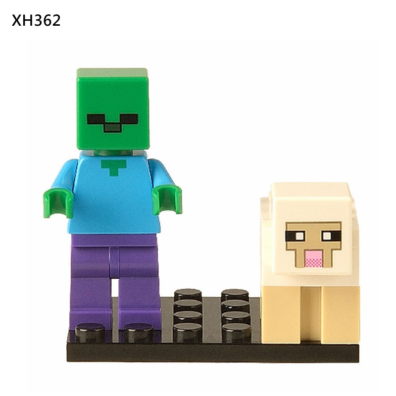 Mô Hình Lắp Ráp Nhân Vật Game Minecraft Cho Trẻ Em Alex Steve Zombie Skeleton Creeper X0127