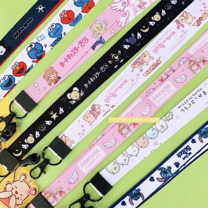 Dây đeo điện thoại Cao cấp Dây đeo siêu cute mẫu mới 2021 Có gắn Sticker Giao màu ngẫu nhiên