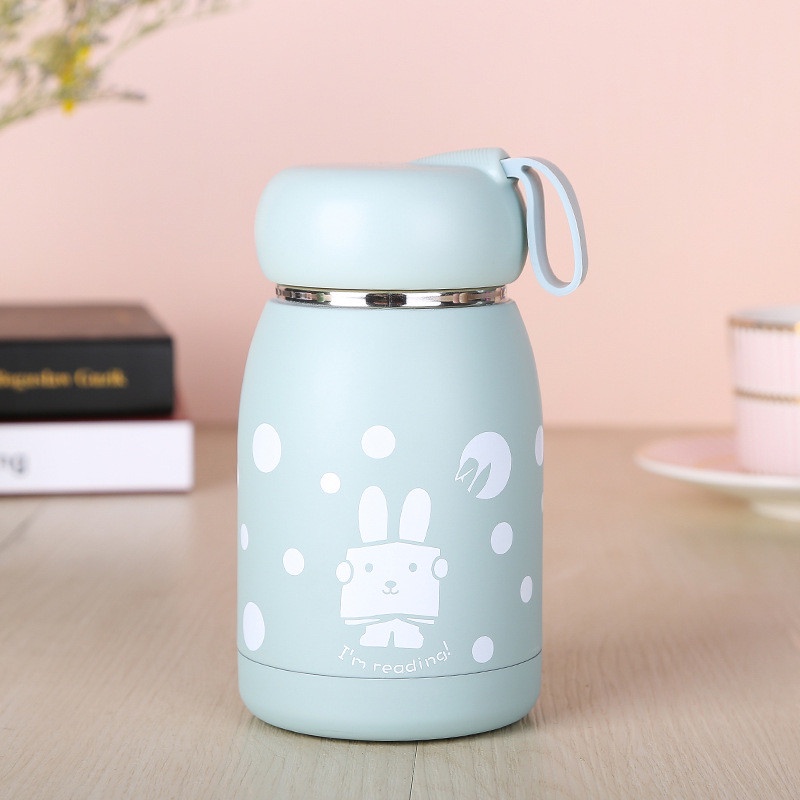 Bình Ủ Cháo Giữ Nhiệt Bằng Inox Không Gỉ 320ml Hình Thỏ Ngộ Nghĩnh Cho Mẹ Và Bé