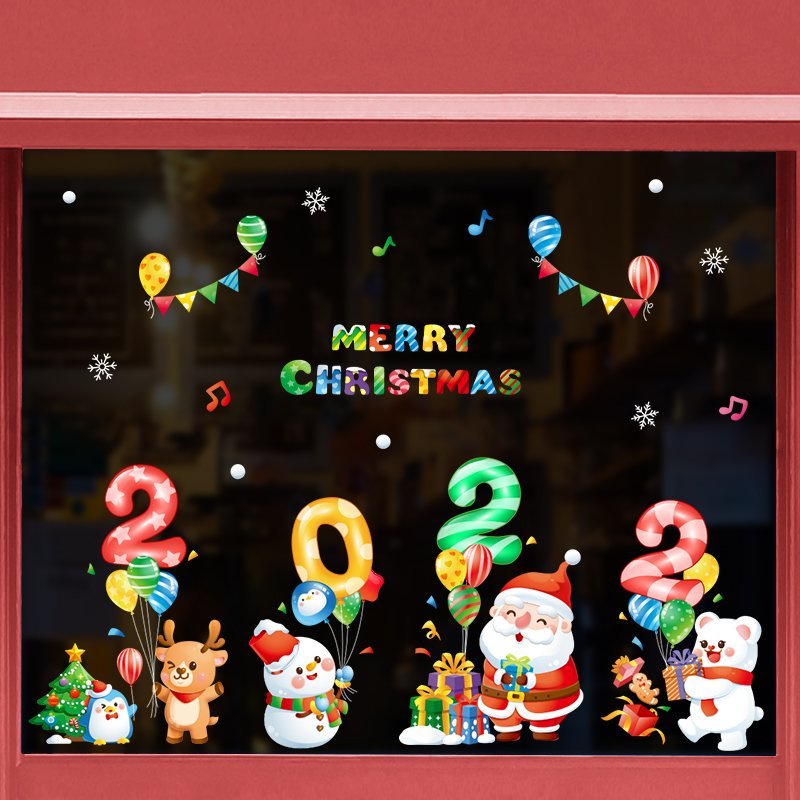 Decal Noel ⚡️𝐅𝐑𝐄𝐄 𝐒𝐇𝐈𝐏⚡️ Decal dán tường NEOL chữ 2022 BÓNG BAY - PVC chống thấm nước, keo siêu dính