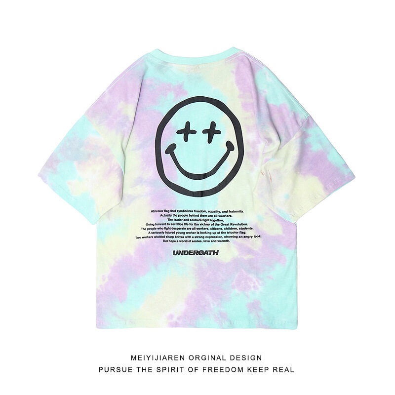 Áo thun AOKANG tay ngắn in họa tiết mặt cười độc đáo thời trang cho nam