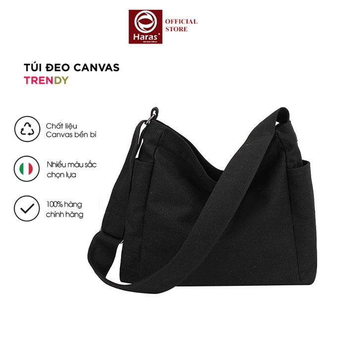 Túi Đeo Chéo Unisex Vải Canvas Phong Cách Hàn Quốc HARAS - HR301