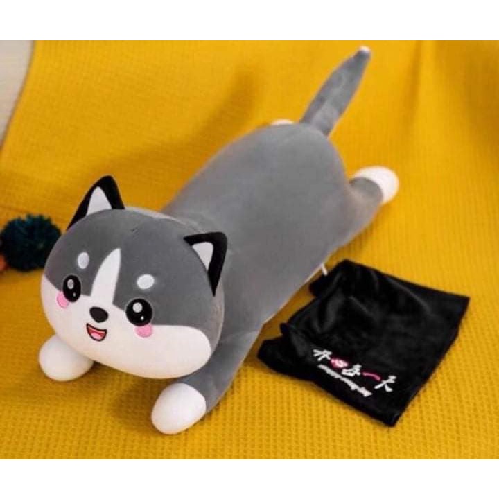 Gấu Bông Mèo Xám 55cm Dễ Thương , Gối Ôm Chất Liệu Nỉ Nhung Mềm Mịn cho bé