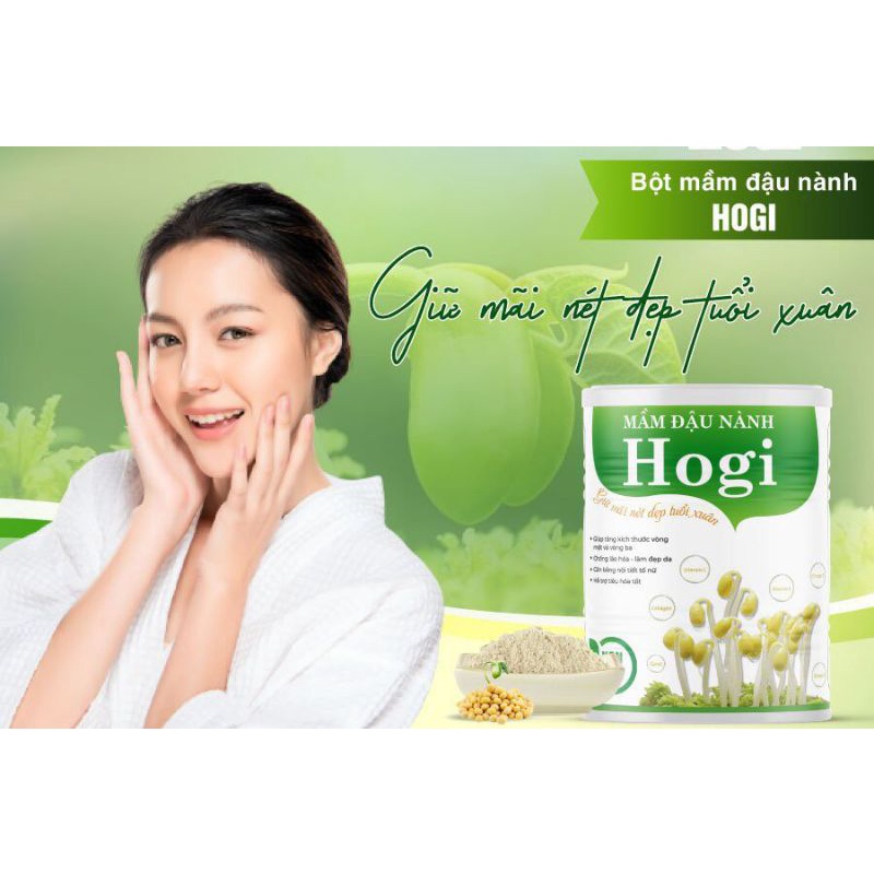 Bột mầm đậu nành Hogi 400g nguyên chất bổ sung sữa dê,  hỗ trợ bổ sung nội tiết tố nữ