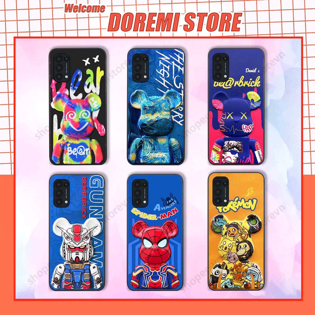 Ốp lưng Oppo Reno5 4G / Reno5 5G / Reno 5 bearbrick, siêu nhân cực ngầu, phong cách đẹp mắt