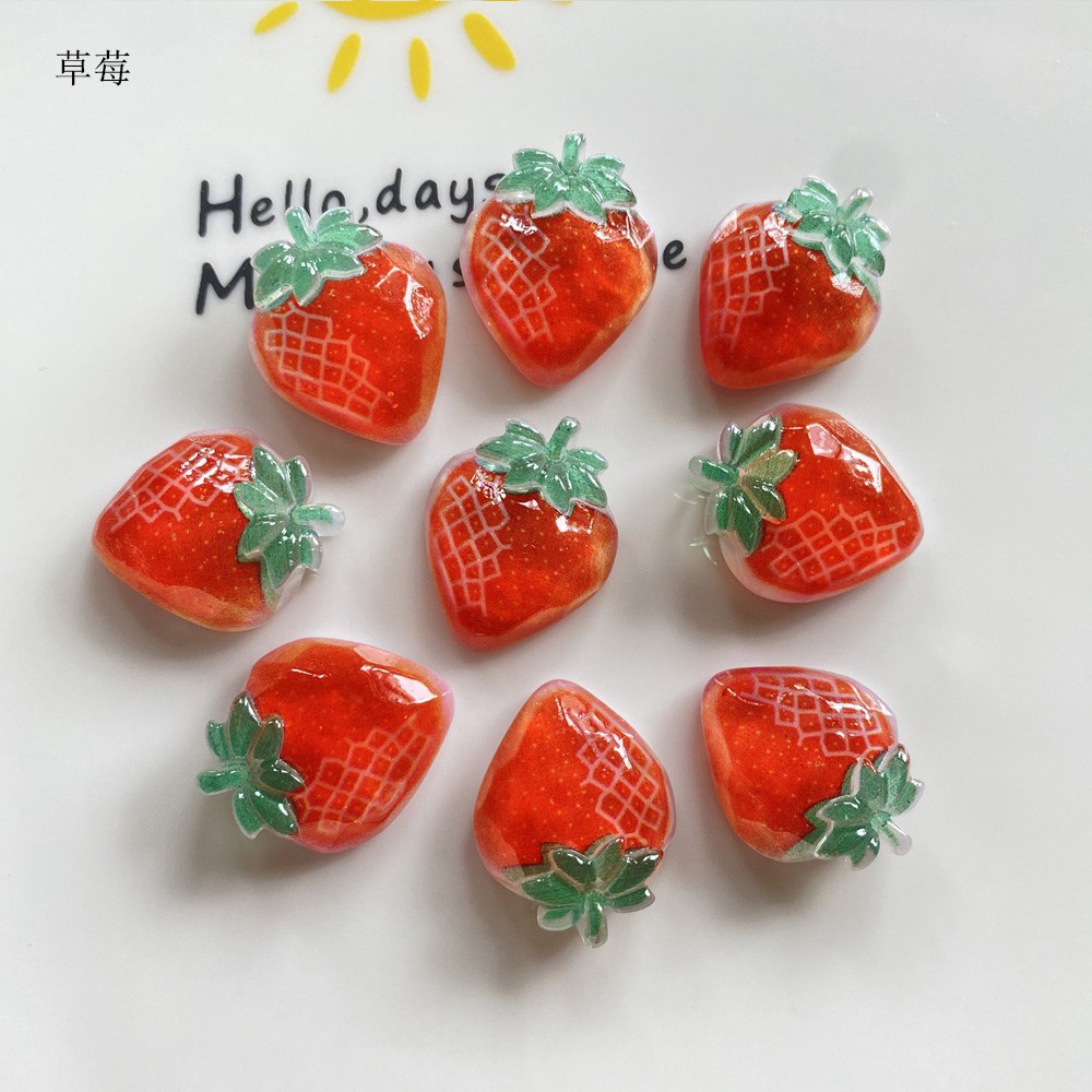 Set 10 Miếng Dán Hình Trái Cây Trang Trí Điện Thoại/Văn Phòng Phẩm DIY