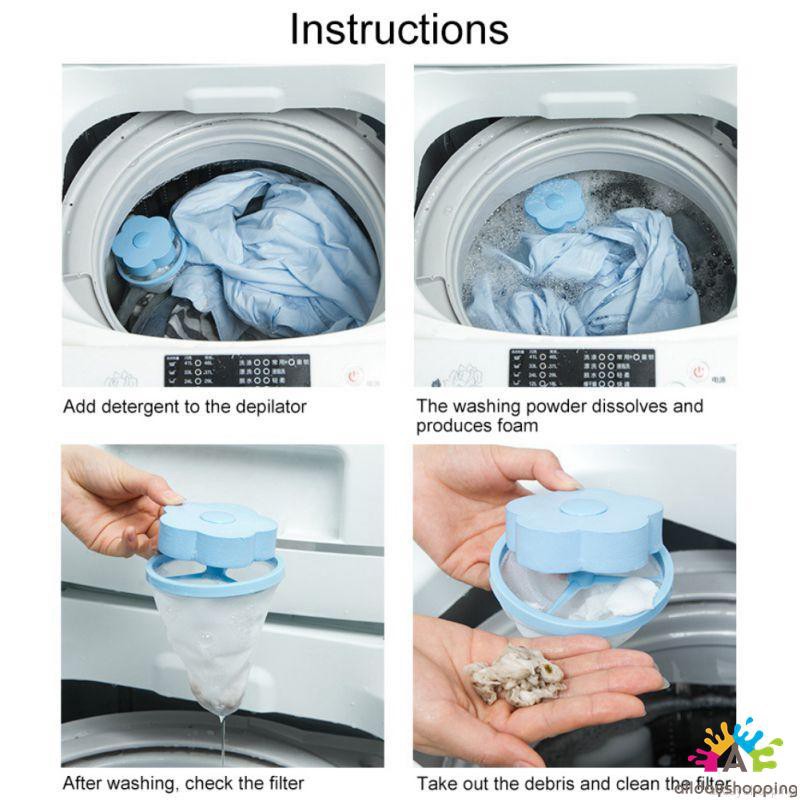 Lưới lọc tái sử dụng cho máy giặt tiện dụng thiết kế hình hoa