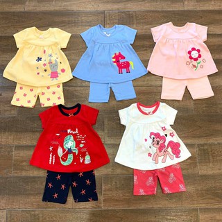Bộ cotton áo váy bé gái