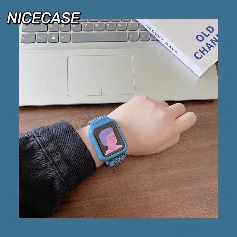 Dây Đeo Đồng Hồ Bằng Nylon Co Giãn 2022 44mm 40mm 45mm 41mm 42mm 38mm 45 41 mm Cho iWatch serie 3 5 SE 6 7