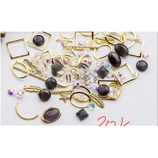 đá mắt mèo charm set tráng trí móng nail