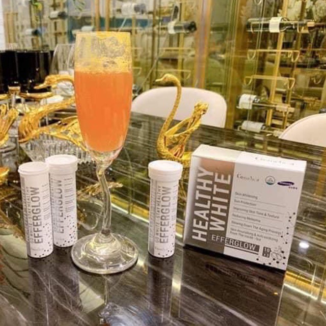 Viên Sủi Trắng Da Cosmeheal Heathy White Efferglow Mit Beauty 1 ống 10 viên tách lẻ