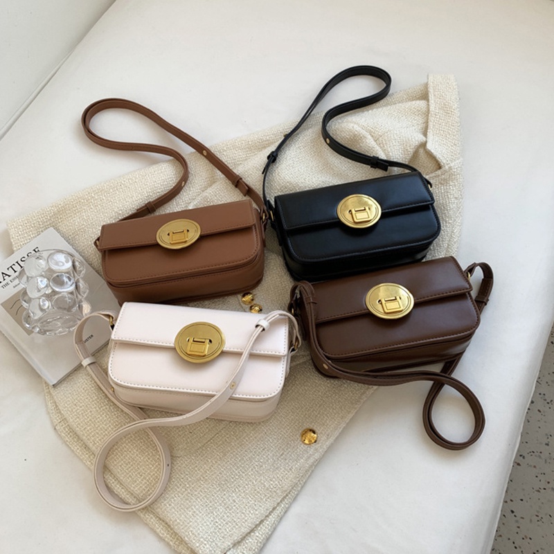 IELGY Túi Đeo Vai Hình Vuông Cỡ Nhỏ Cài Khóa Kiểu retro Đơn Giản Cho Nữ