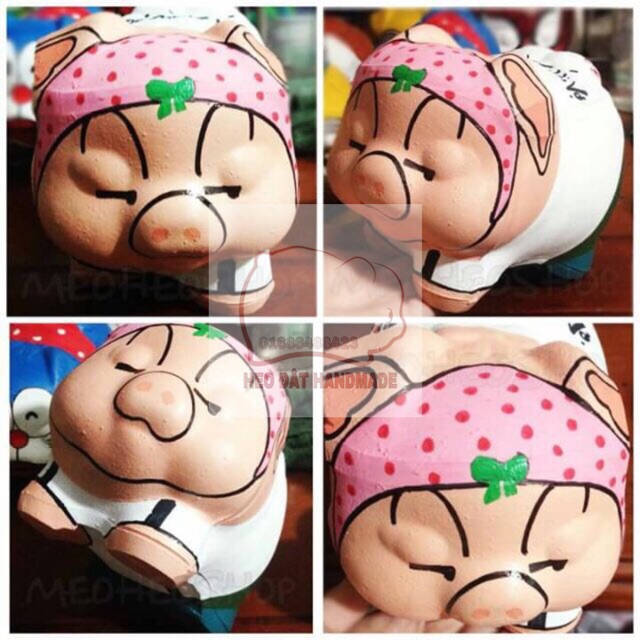 Lợn đất handmade cô bé giận hờn