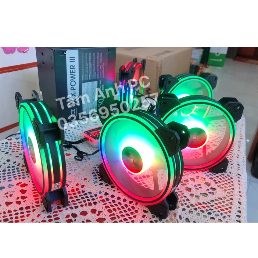 Quạt tản nhiệt Fan Led Coolmoon M1 - Led RGB Dual Ring  - Đồng Bộ Hub Coolmoon