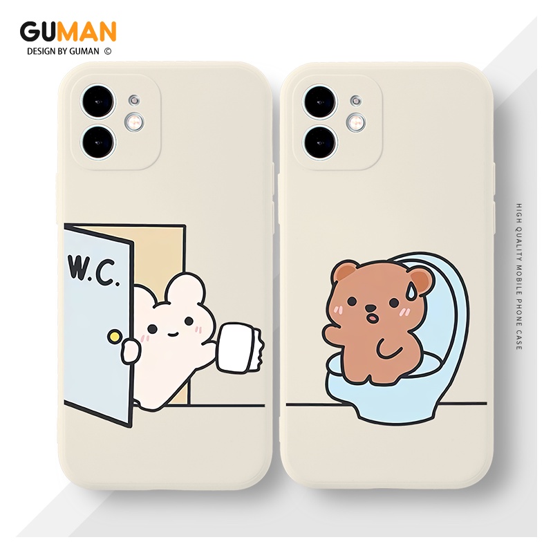 Ốp lưng GUMAN silicon mềm chống sốc viền vuông nam nữ hoạt hình cặp đôi dễ thương đẹp độc lạ Cho Iphone 14 13 12 11 Pro Max SE 2020 X XR XS 8 7 ip 6S 6 Plus kute XYM787