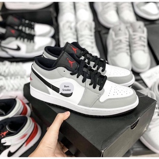 Giày Jordan 1 Xám Cổ Thấp Nam Nữ, Giày Sneaker JD1 Grey Cổ Thấp Đế Độn Chiều Cao Dành Cho Học Sinh Đi Học Đi Chơi