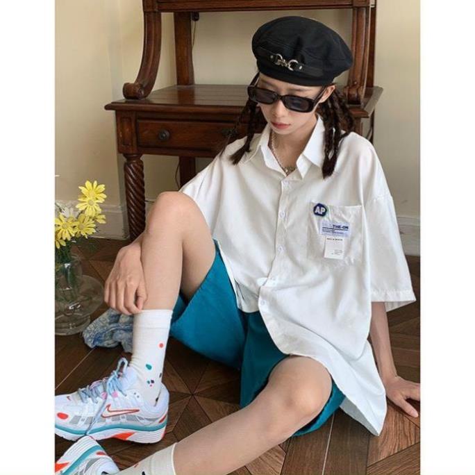 Áo Sơ Mi  Nữ  Form Rộng Unisex AP Túi Ngực Dày Mịn Siêu Mát Cao Cấp Thời Trang Kiểu Dáng Năng Động Trẻ Trung