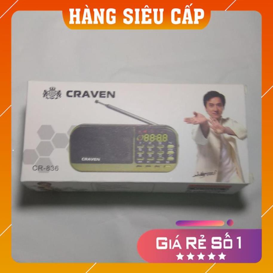 [Hàng xịn] Loa thẻ nhớ Craven CR 836/836S có 2 khe cắm thẻ nhớ - USB - ĐÀI FM -  phát kinh phật đài FM