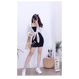 [ Hỗ Trợ 10k đơn 20k ]  Sét đầm body + áo khoác ( có bán lẻ áo khoác ngoài ) - cherrystore1996