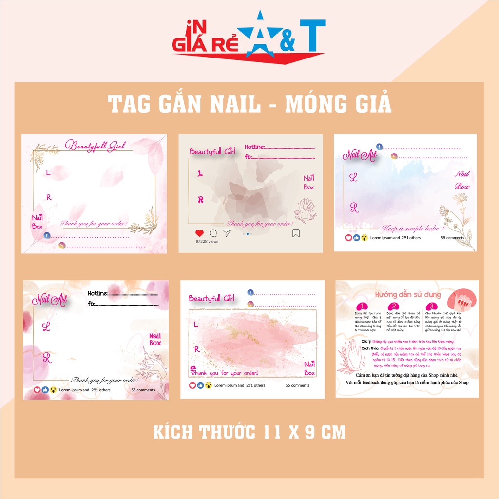 TỔNG HỢP MẪU 50 TAG GẮN NAILBOX, THẺ NAIL BOX, CARD NAILBOX, BÌA GẮN NAIL, BÌA GẮN MÓNG GIẢ