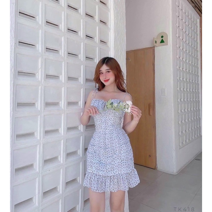 Đầm hoa 2 dây - TK418