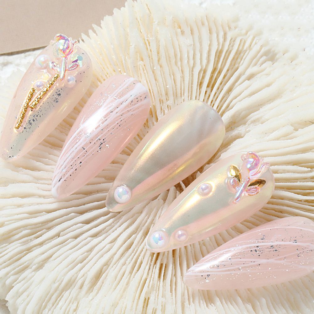 [Hàng mới về] Phụ kiện trang trí móng tay hình hoa hồng 3D nhiều màu lấp lánh