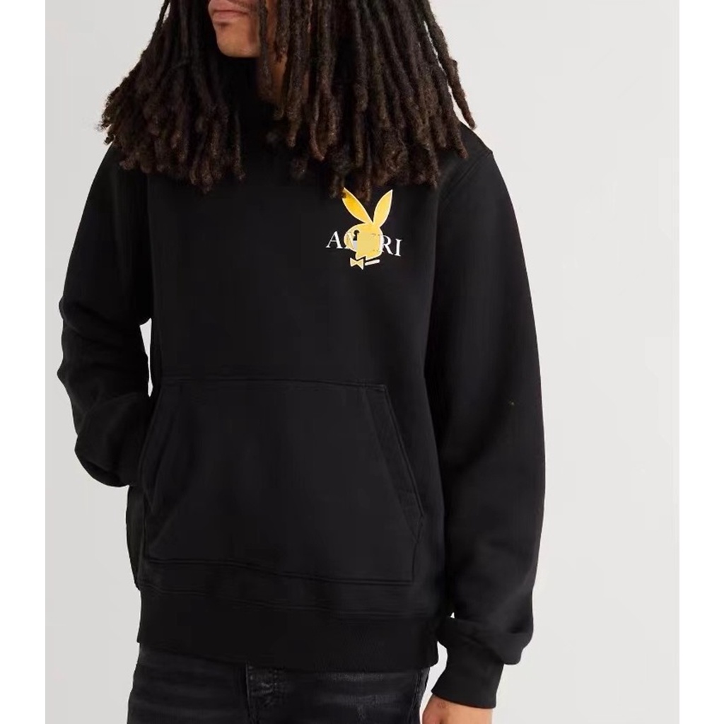 Áo Hoodie In Hình Thỏ Trắng Và Chữ Cái Phong Cách Đường Phố